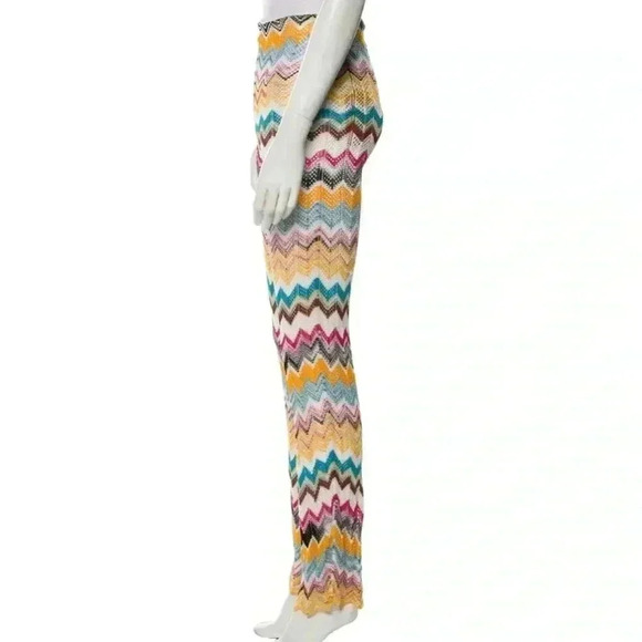 Missoni Pants Flare Cover Up Trousers Metallic Crochet Zig Zag Swim Chevron 40 4 - Picture 10 of 13